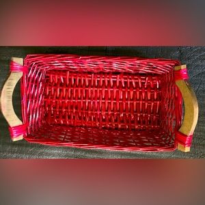 ♥️ Vintage Tray with wooden handles - Red Painted - Perfect Valentine Gift ♥️